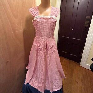 Vintage 40s Cotton Red & White check dress